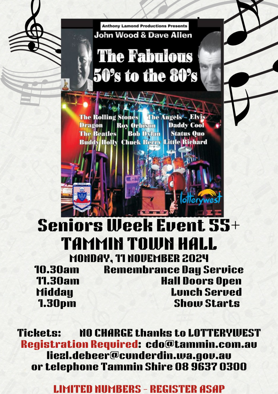 Seniors Week - Fabulous 50's to 80's Music Show